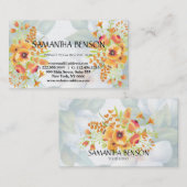 Elegant modern Waterverf florale illustratie yoga Visitekaartje (Voorkant / Achterkant)