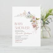 Elegant Modern Waterverf Flowers Baby shower Kaart (Staand voorkant)