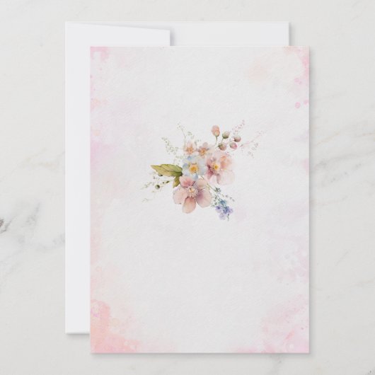 Elegant Modern Waterverf Flowers Baby shower Kaart (Achterkant)