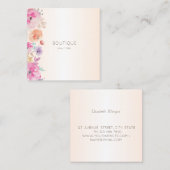 Elegant Modern, Waterverf Flowers Vierkante Visitekaartje (Voorkant / Achterkant)