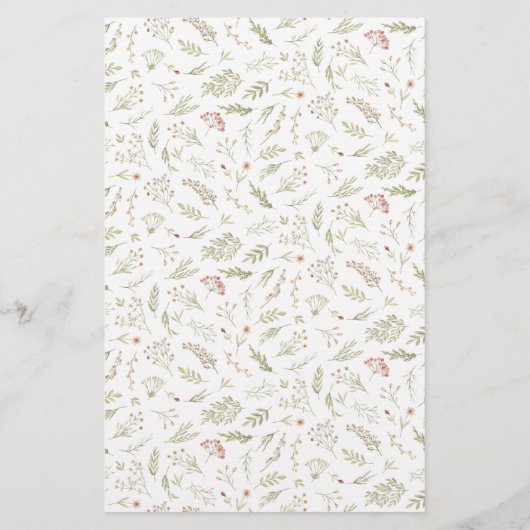 Elegant Modern Waterverf Greenery Stationery (Achterkant)