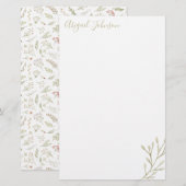 Elegant Modern Waterverf Greenery Stationery (Voorkant / Achterkant)