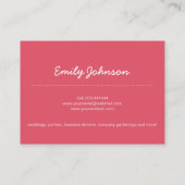 Elegant modern waterverf hart visitekaartje (Achterkant)