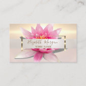 Elegant Modern Waterverf Lotus Gold Lijst Visitekaartje (Voorkant)