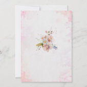 Elegant Modern Waterverf Roze Bloemen Doop Kaart (Achterkant)