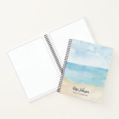 Elegant Modern Waterverf Script Custom Notitieboek (Binnen)