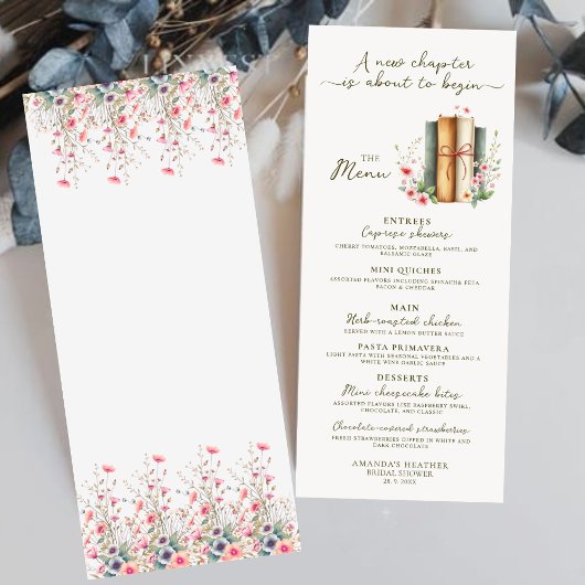 Elegant Modern Waterverf Storybook Vrijgezellenfee Menu