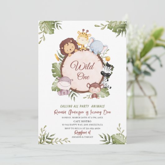 Elegant modern Waterverf verjaardagsfeestje Kaart (Staand voorkant)