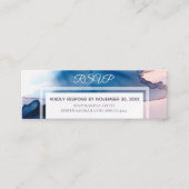 *~* Elegant Modern Waterverf Wedding RSVP Mini Visitekaartje (Voorkant)