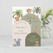 Elegant Modern Waterverf Wild One Baby shower Kaart (Staand voorkant)