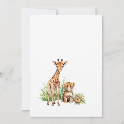 Elegant Modern Waterverf Wild One Baby shower Kaart (Achterkant)