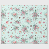 Elegant modern Waterverf Winter Pattern Kerstmis Cadeaupapier (Vlak)