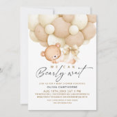 Elegant & Modern We can Bearly Wait Baby Shower   Kaart (Voorkant)