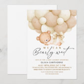 Elegant & Modern We can Bearly Wait Baby Shower   Kaart (Voorkant / Achterkant)