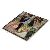 Elegant Modern Wedding 4 Foto gouden lijst Tegeltje (Zijkant)