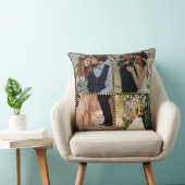 Elegant Modern Wedding 4 Photo golden frame Kussen (Stoel)