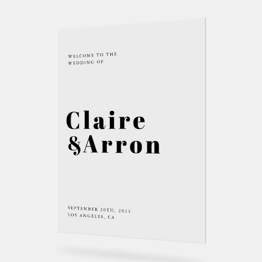 Elegant Modern wedding Acrylic Welcome Sign Acryl Bord (Hoek)