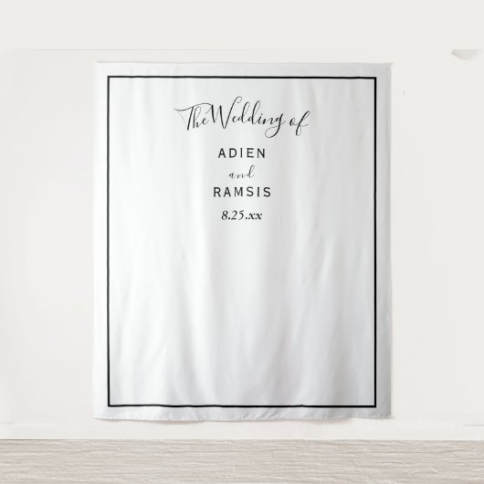 Elegant Modern Wedding Backdrop Wandkleed (Voorkant)