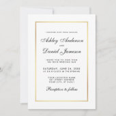 Elegant Modern Wedding Black and White Uitnodiging (Voorkant)