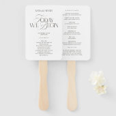 Elegant Modern Wedding Ceremony Program  Handwaaier (Voorkant en achterkant)