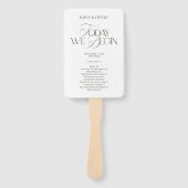 Elegant Modern Wedding Ceremony Program  Handwaaier (Voorkant)