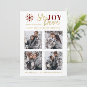 Elegant Modern Wedding Christmas Four Photos Save The Date (Staand voorkant)