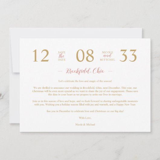Elegant Modern Wedding Christmas Tree 2-Photos Save The Date (Achterkant)