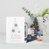 Elegant Modern Wedding Christmas Tree Save The Date (Staand voorkant)