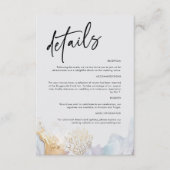 Elegant Modern Wedding Details Kaart met Script (Voorkant)