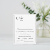 Elegant Modern Wedding Dietary Restrictions RSVP Informatiekaartje (Staand voorkant)