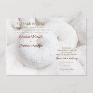 Elegant Modern Wedding Etheral White Doughnoten Kaart