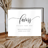 Elegant Modern Wedding Favors Sign Poster