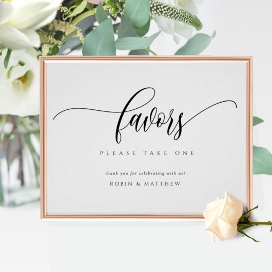 Elegant Modern Wedding Favors Sign Poster
