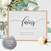 Elegant Modern Wedding Favors Sign Poster