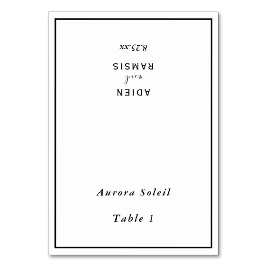 Elegant Modern Wedding Foldable Place Card Kaart (Voorkant)