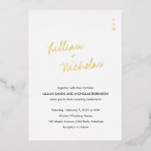 Elegant Modern Wedding Folie Uitnodiging (Voorkant)