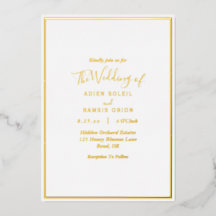 Elegant Modern Wedding Gold Foil Uitnodiging