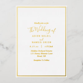 Elegant Modern Wedding Gold Foil Uitnodiging