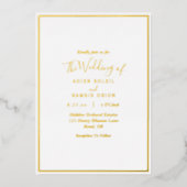 Elegant Modern Wedding Gold Foil Uitnodiging (Voorkant)