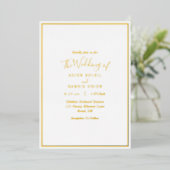 Elegant Modern Wedding Gold Foil Uitnodiging (Staand Voorkant)