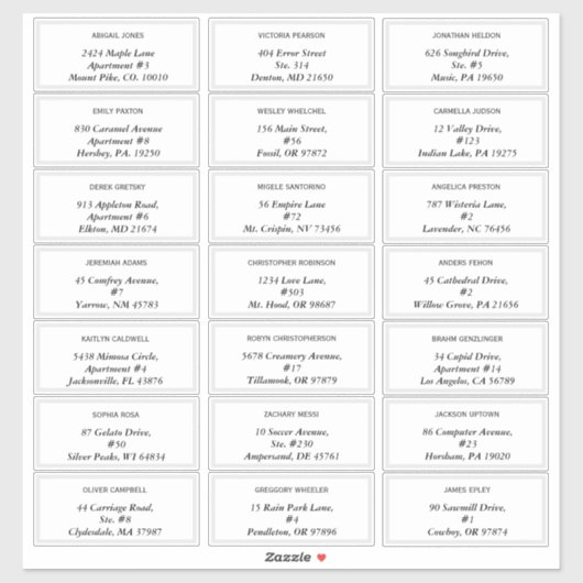 Elegant Modern Wedding Guest Adresetiketten Sticker (Vel)