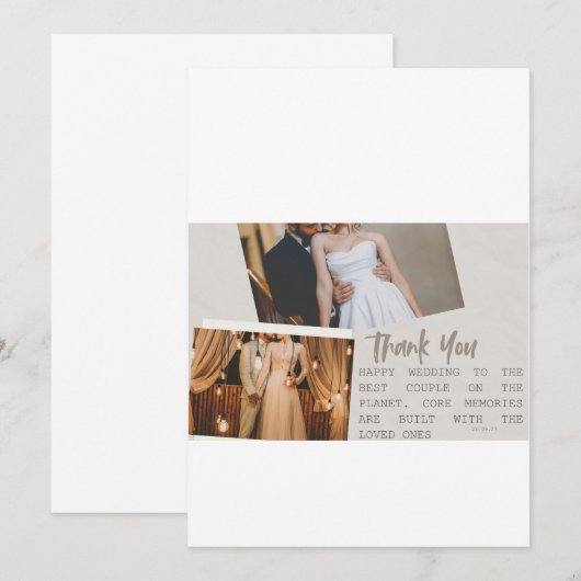 Elegant modern wedding invitation cards kaart (Voorkant / Achterkant)