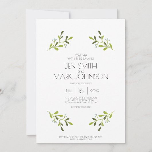 Elegant Modern Wedding Invitation. Kaart (Voorkant)