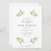 Elegant Modern Wedding Invitation. Kaart (Voorkant / Achterkant)