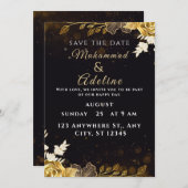 Elegant Modern Wedding Invite – Black & White Feestdagenkaart (Voorkant / Achterkant)