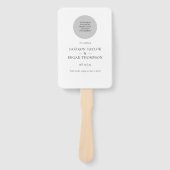 Elegant Modern Wedding Logo Programme Handwaaier (Voorkant)