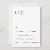 Elegant Modern Wedding Menu Keuze RSVP 5x7 Kaart (Voorkant)