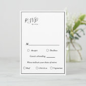 Elegant Modern Wedding Menu Keuze RSVP 5x7 Kaart (Staand voorkant)