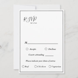Elegant Modern Wedding Menu Keuze RSVP 5x7 Kaart
