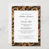 Elegant Modern Wedding Paisley White Uitnodiging (Voorkant)
